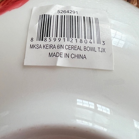 Mikasa Kiera Red Poppy Floral Porcelain 6” Soup Salad Cereal Bowls Set of 4 New - Picture 9 of 9